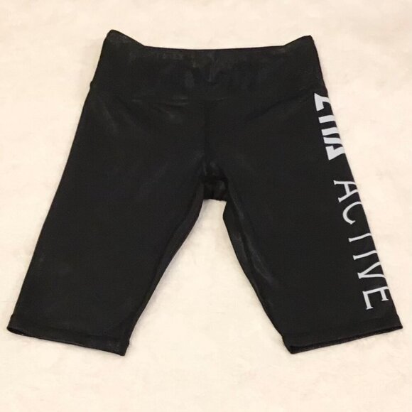 Zyia Active Med Black Metallic Light N Tight Hustle Bike Active Women’s Shorts - Picture 3 of 7